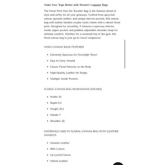 Myra bag Floral prints canvas hair-on leather weekender bag - Picture 3 of 14